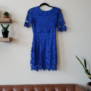 Blue thick lace dress size small